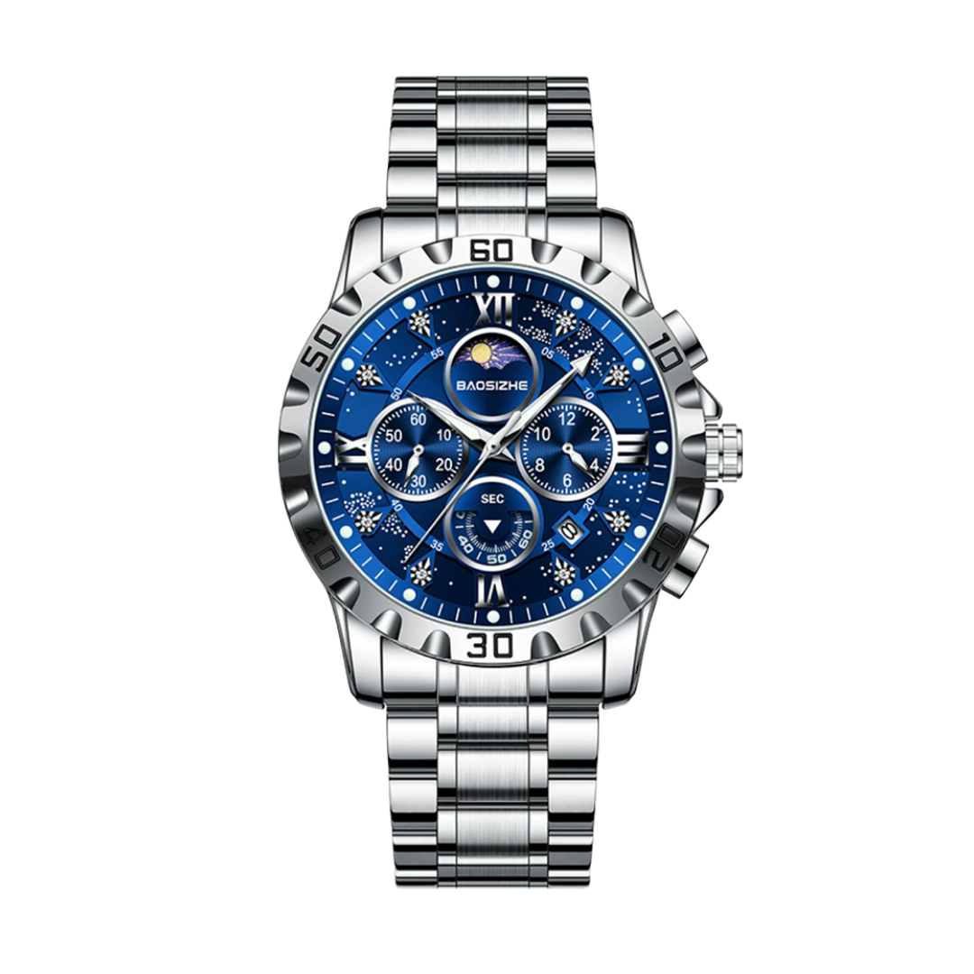 Rex | Opulent Chronograph Watch with Sleek Metal Band | 43.9mm