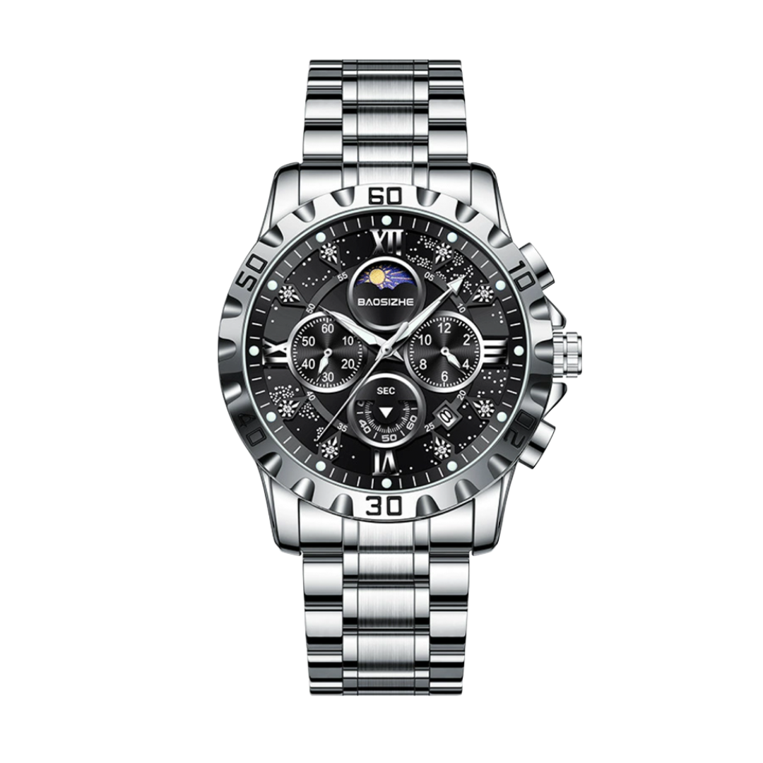 Rex | Opulent Chronograph Watch with Sleek Metal Band | 43.9mm